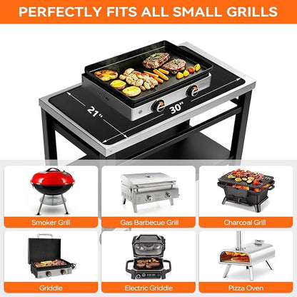 30"x21" Under Grill Mats for Blackstone Tabletop -[Fireproof] [Oil-proof] | Waterproof Silicone Coating,Double Fiberglass,Easy to CLean,Small Grill Grease Mat,Camping Outdoor and RV Travel,BBQ,Fire Pit