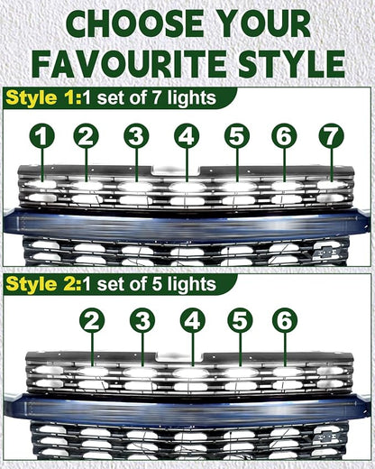 LED Grill Lights for 2019 2020 2021 Chevy Silverado Accessoreis | Clip On Front Grille Insert Light Bar Head Lamp Fits Silverado Trail Boss,WT,Custom Only