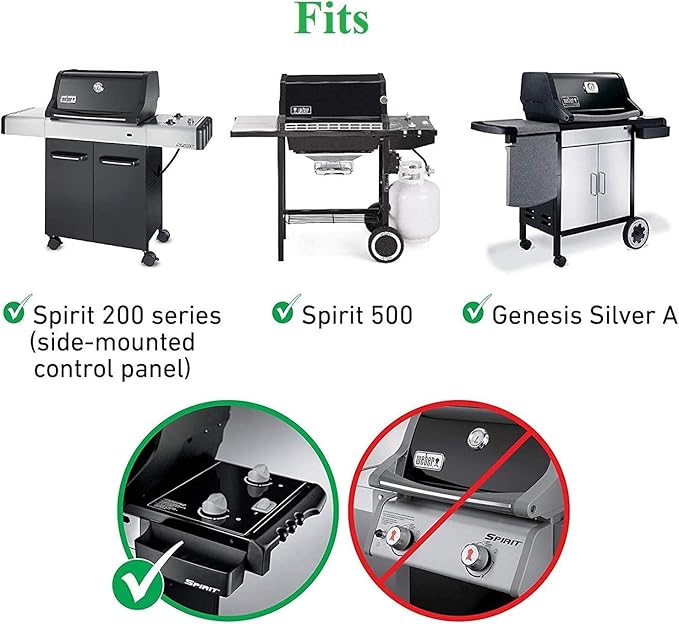 Hongso 7507 Replacement kit 8127 Stainless Steel Burners and 7535 Flavorizer Bars for Weber Spirit 200 Series (with Side Mounted Control) Spirit E & S 210 220, Spirit 500 Genesis Silver A Gas Grill