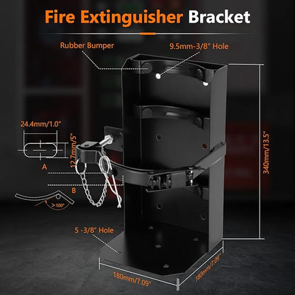 Heavy Duty Vehicle Bracket,Fire Extinguisher Brackets&Mounts-St12 Steel Red, Fit 20lb Dry/10lb Co2 Extinguisher-for School,Garage,Vehicle,Boat,Truck Generic Replacement for 810 by amerex