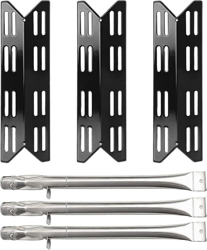 SafBbcue Grill Replacement Parts Kit for Tray for Electactic 3-Burner Propane Gas Grill, Porcelain Steel Heat Plates and Grill Burners for Electactic G31PRO Replacement Parts