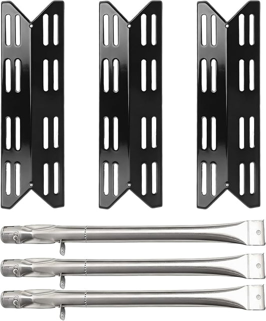 SafBbcue Grill Replacement Parts Kit for Tray for Electactic 3-Burner Propane Gas Grill, Porcelain Steel Heat Plates and Grill Burners for Electactic G31PRO Replacement Parts