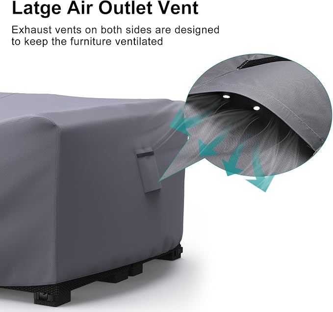 Waterproof Outdoor Patio Furniture Covers 98"L×78"W×30"H Grey | Rain, Dust & UV Protection; Heavy-duty Oxford Resists Tears & Fading; Keeps Dining Tables & Chair Sets Dry on Patio & Deck