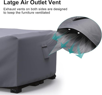 Waterproof Outdoor Patio Furniture Covers 98"L×78"W×30"H Grey | Rain, Dust & UV Protection; Heavy-duty Oxford Resists Tears & Fading; Keeps Dining Tables & Chair Sets Dry on Patio & Deck