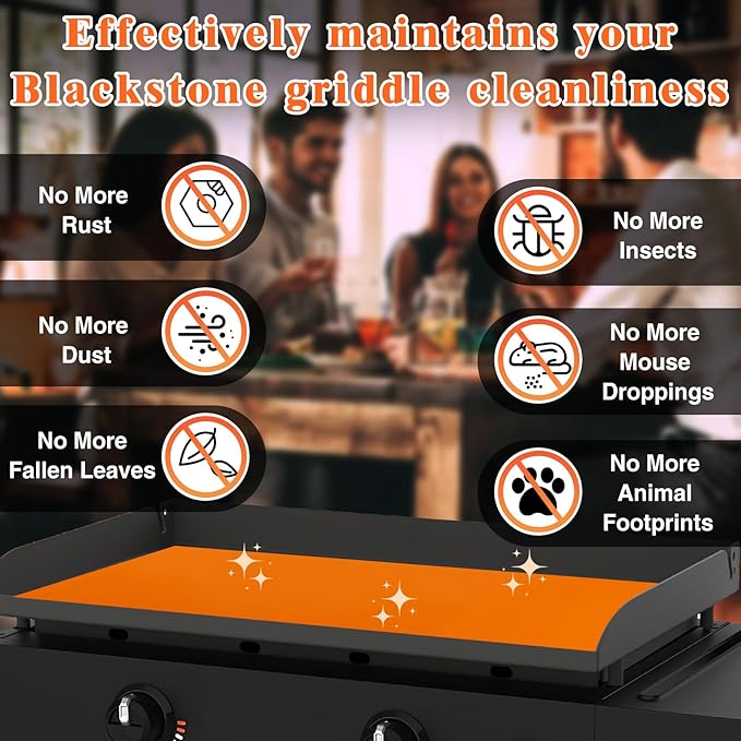 Aulock 36in Silicone Griddle Mat Compatible with Blackstone - Food-Grade Outdoor Grill Protect Accessories Griddle Cover from Rusting & Dust