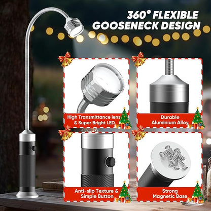 Grill Light Gifts for BBQ Lovers: 2 Pack Grilling Gifts for Men Outdoor BBQ | 8.3in 360° Adjustable Gooseneck, Strong Magnet, Hands Free, Barbecue Accessories for Night Cooking Gadgets for Husband Dad