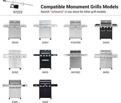 Monument Grills 97222 4-Burner Rotisserie Kit