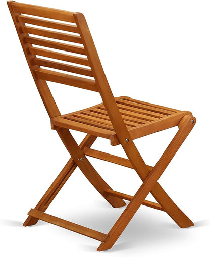 East West Furniture DEBS9CWNA 9 Piece Outdoor Patio Dining Sets Includes a Rectangle Acacia Wood Table and 8 Folding Side Chairs, 40x72 Inch, Natural Oil