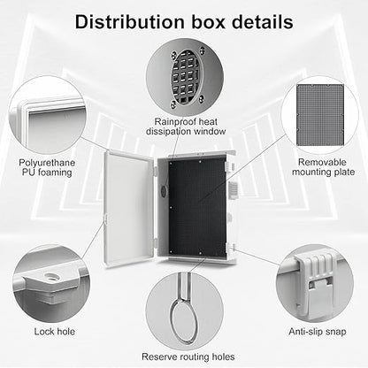 Namunanee Outdoor Electrical Junction Box, ABS Water Resistant Enclosure with Internal Mounting Panel & Hinged Cover, 15.7" H* 11" L* 4.1" W