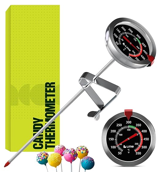 Craft911 Candy Thermometer with Pot Clip - Deep Fry Oil Thermometer for Frying and Candle Making (Black)