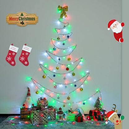 JMEXSUSS 200 LED Red White and Green Christmas Lights Outdoor, 66ft Connectable Twinkle String Lights Plug in, 8 Modes Waterproof Christmas Tree Lights for Outside Indoor Yard Xmas Decoration