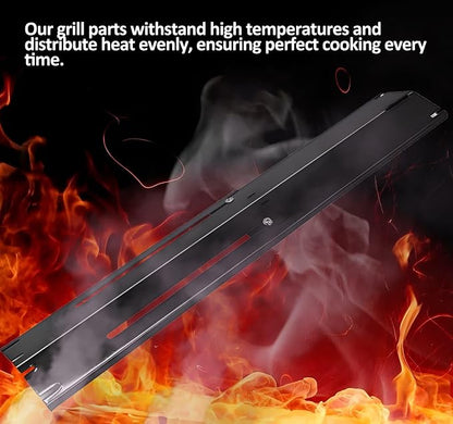 Universal Adjustable Heat Plates/ Heat Tents/ Buner Covers/ Heat Shields for 3 Burner Grills from Brinkmann, BHG, Dyna Glo, Backyard Grill (3-Pack Adjustable Heat Plates (Porcelain Steel))