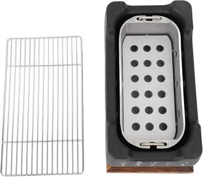 Portable Japanese Charcoal Grill Oven Fast Heating Aluminum Alloy Base for Camping Backyard Picnic Even Cooking No Hot Spots (M)
