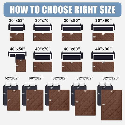 Smiry Waterproof Reversible Pet Couch Covers for Dogs | Pet Friendly, Soft Fabric, Washable Sofa Furniture Protector for Dogs Cat Kids, Checkered (40"x70", Brown/Beige)