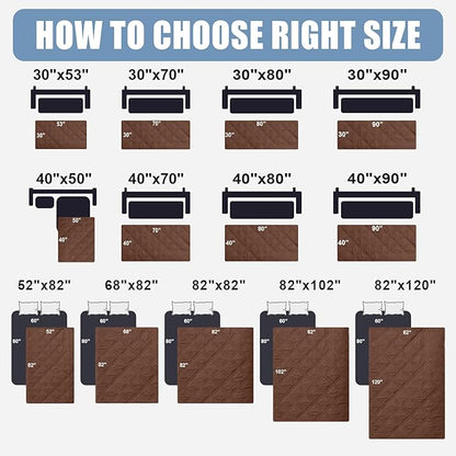 Smiry Waterproof Reversible Pet Couch Covers for Dogs | Pet Friendly, Soft Fabric, Washable Sofa Furniture Protector for Dogs Cat Kids, Checkered (40"x50", Brown/Chocolate)