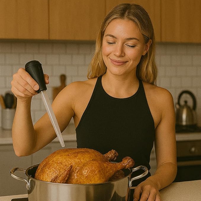 2 Pack Turkey Baster Injector BPA Free Food Grade Basting Tool with Detachable Bulb for Roasting Turkey Chicken BBQ Juices