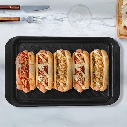 TP 17" x 10.5" Grilling Prep and Serve Trays, Set of 2, Black&White | Melamine BBQ Trays, Serving Platters for Meats, Raw and Cooked Food Separation, Grill Accessories, Break-resistant
