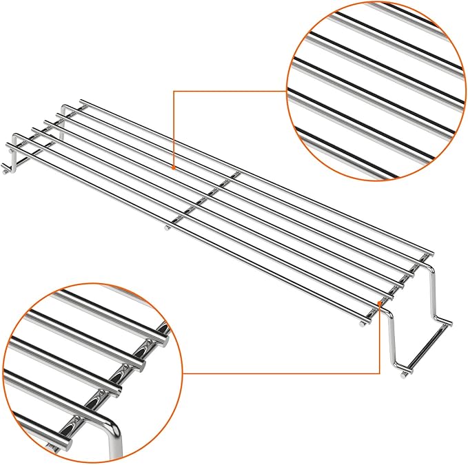 69866 Grill Warming Rack for Weber Spirit 200 Series with Up Front-Mounted Control Panels (Years 2013 and Newer) E210 S210 E220 S220 Grills, Grills Upper/Warming Rack Part for Weber 69866 7640