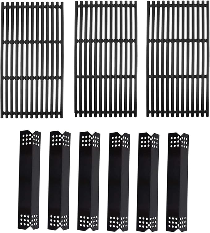 SafBbcue Grill Replacement Parts for Expert Grill 6 Burner 720-0969 720-0969GB 720-0969GA 720-0969G, Grill Cooking Grates and Heat Plates for Nexgrill 5 Burner 720-0882A 720-0882AE Replacement Parts