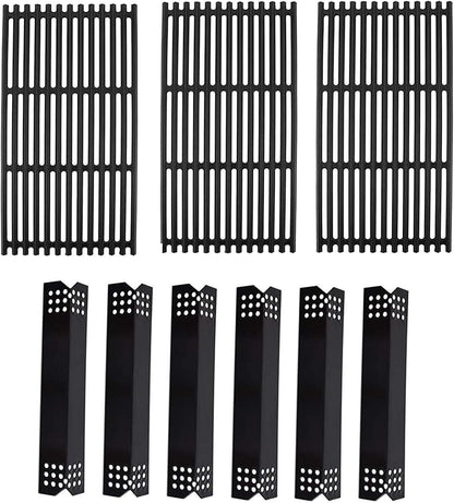 SafBbcue Grill Replacement Parts for Expert Grill 6 Burner 720-0969 720-0969GB 720-0969GA 720-0969G, Grill Cooking Grates and Heat Plates for Nexgrill 5 Burner 720-0882A 720-0882AE Replacement Parts