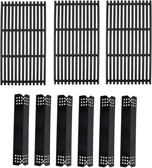 SafBbcue Grill Replacement Parts for Expert Grill 6 Burner 720-0969 720-0969GB 720-0969GA 720-0969G, Grill Cooking Grates and Heat Plates for Nexgrill 5 Burner 720-0882A 720-0882AE Replacement Parts
