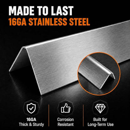 Uniflasy 7540 Flavorizer Bars for Weber Genesis E-310 E-320 S-310 S-320 Side-Control Grills, 24.5 in Heat Plates for Weber Genesis 300 Series,16GA Stainless Steel 5-Pack, Replaces 7539