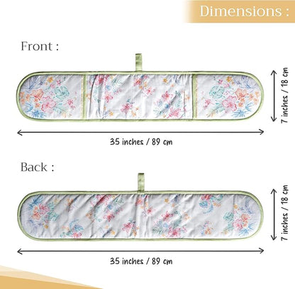 Maison d' Hermine Paradise Island 100% Cotton Easter Double Oven Glove with Loop Heat Resistant for BBQ | Cooking | Baking | Grilling | Microwave | Barbecue | Spring/Summer (7.5 Inch by 35 Inch)