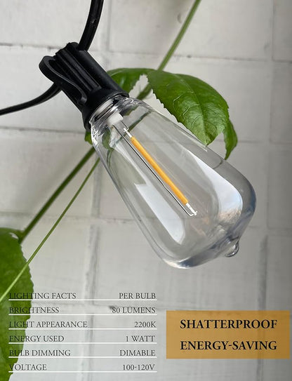 SUFEIMAS Outdoor String Lights Waterproof 400FT (100ft*4) shatterproof Patio Lights for Outside with 212 Vintage dimmable LED Edison Bulbs,Backyard Lights for Fence Garden,Balcony Porch Party Bistro