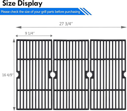 DGF493BNP DGH474CRP Grill Grates Replacement Parts for Dyna Glo Grill Grates 4 5 Burner Gas Grate DGF493PNP-D DGB495SDP-D Backyard BY13-101-001-12 Uniflame GBC1134W Cast Iron Cooking Grates Grids