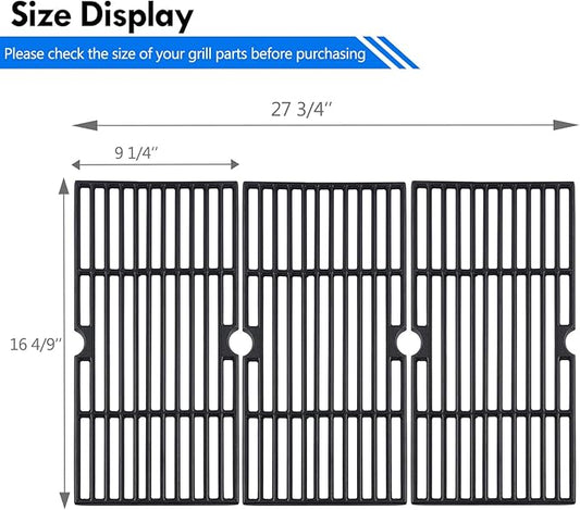 DGF493BNP DGH474CRP Grill Grates Replacement Parts for Dyna Glo Grill Grates 4 5 Burner Gas Grate DGF493PNP-D DGB495SDP-D Backyard BY13-101-001-12 Uniflame GBC1134W Cast Iron Cooking Grates Grids