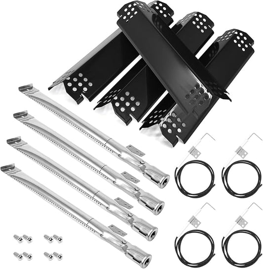 Grill Replacement Parts for Nexgrill 720-0830H 720-0888 720-0888N 720-0783E 720-0864M Porcelain Steel Heat Shield Plate, Grill Burner Igniter Kit for Home Depot Nexgrill 4 Burner Replace