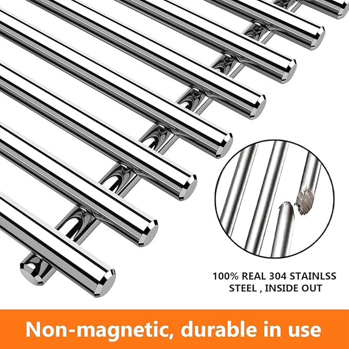 Utheer 7639 304 Stainless Steel Grill Grates for Weber Spirit I & II 300 Series, Spirit 700, 17.5" Cooking Grates for Genesis Silver B/C, Gold B/C, Platinum B/C, 1000-3500