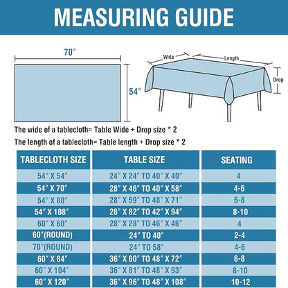 H.VERSAILTEX Linen Textured Table Cloths 54 x 70 Inch Premium Solid Tablecloth Spill-Proof Waterproof Table Cover for Dining Buffet Feature Extra Soft and Thick Fabric Wrinkle Free, Aqua