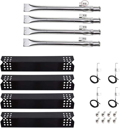Replacement Parts for Nexgrill 720-0830H, 720-0783E, Ken more 720-0830A, 122.33492410 Grills, 4 Pack Replacement Grill Burner Tubes, Grill Heat Plate Shields and Grill Igniters for BHG 720-0783H Grill