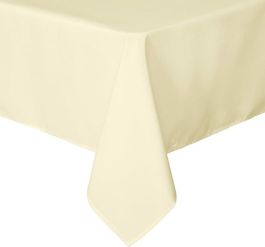 sancua Rectangle Tablecloth - 60 x 102 Inch - Stain and Wrinkle Resistant Washable Polyester Table Cloth, Decorative Fabric Table Cover for Dining Tables, Buffet Parties and Camping, Beige