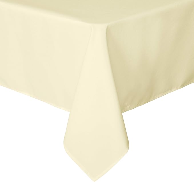 sancua Rectangle Tablecloth - 54 x 108 Inch - Stain and Wrinkle Resistant Washable Polyester Table Cloth, Decorative Fabric Table Cover for Dining Tables, Buffet Parties and Camping, Beige