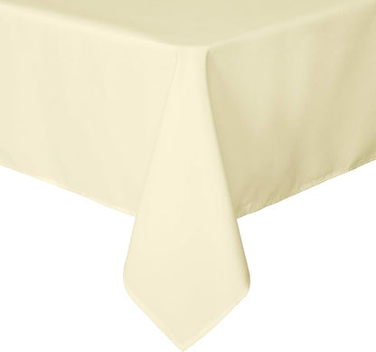 sancua Rectangle Tablecloth - 54 x 108 Inch - Stain and Wrinkle Resistant Washable Polyester Table Cloth, Decorative Fabric Table Cover for Dining Tables, Buffet Parties and Camping, Beige