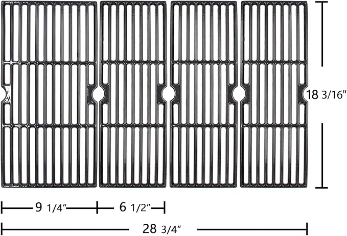 Hongso Porcelain Cast Iron Grill Grates for CharBroil Performance 5 Burners 463243519 463275517 463275717 463243518, 6 Burners 463274419 463274619 463274819 463274919 Models, G470-0002-W1, 4 Packs