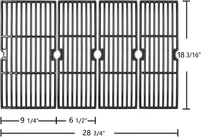 Hongso Porcelain Cast Iron Grill Grates for CharBroil Performance 5 Burners 463243519 463275517 463275717 463243518, 6 Burners 463274419 463274619 463274819 463274919 Models, G470-0002-W1, 4 Packs
