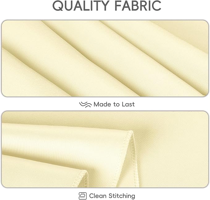 8 Pack Beige Tablecloth 60 x 102 Inch Rectangle For 6 Foot Tables | Wrinkle Resistant, Washable Polyester Fabric, Rectangular Table Cloth for Wedding Party Banquet Buffet and Camping