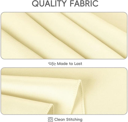 8 Pack Beige Tablecloth 60 x 102 Inch Rectangle For 6 Foot Tables | Wrinkle Resistant, Washable Polyester Fabric, Rectangular Table Cloth for Wedding Party Banquet Buffet and Camping