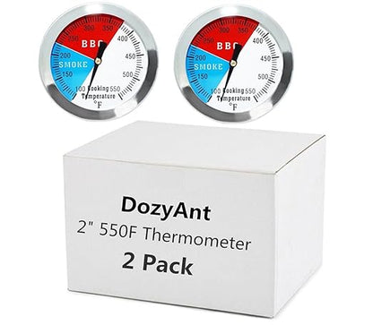 2 Inch BBQ Thermometer Gauge - 2 Pcs Charcoal Pit Smoker Temp Gauge - Replacement for Smoker Grill Wood Charcoal Pit, Temp Thermometer