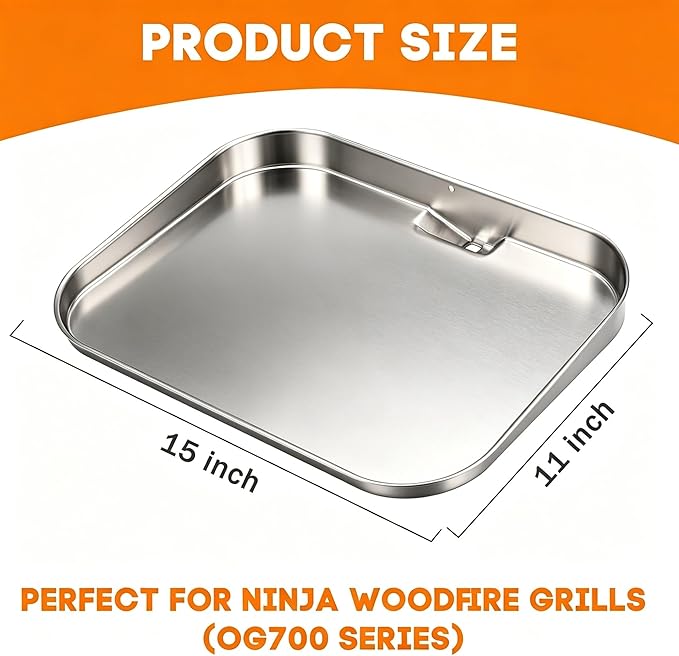 OG701 Griddle Plate Insert for Ninja Woodfire Outdoor Grills OG700 Series, Stainless Steel Griddle Pan for Ninja XSKGRDPLT Woodfire OG701 Grill Accessories