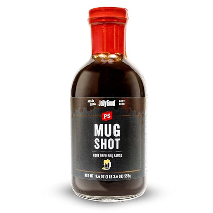 PS Seasoning Mug Shot Root Beer BBQ Sauce – Smoky & Caramelized Flavor – Marinade, Glaze, Dip & Finishing Sauce for Ribs, Pulled Pork, Burnt Ends, Chicken Wings & More