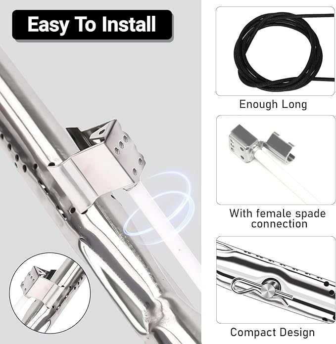 Uniflasy Grill Replacement Parts for Charbroil Advantage Series 4 Burner 463344116 466344116 Gas Grills, Stainless Steel G432-8M00-W1 Burner Tube, G361-0003-W1 Heat Plate, Adjustable Crossover Tube