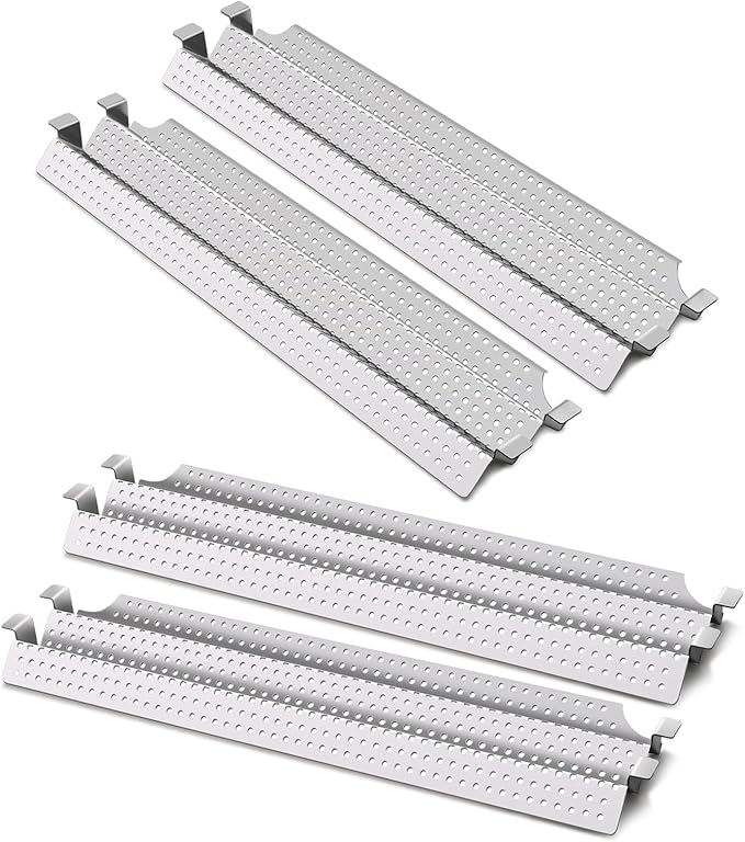 4 PC Heat Plate Tent Shield Replacement for Viking VGBQ 30 in T Series, VGBQ 41 in T Series, VGBQ 53 in T Series, VGBQ30, VGBQ41, VGBQ53, BBQ Parts Burner Cover Flame Tamer, Stainless Steel, 23 1/8"