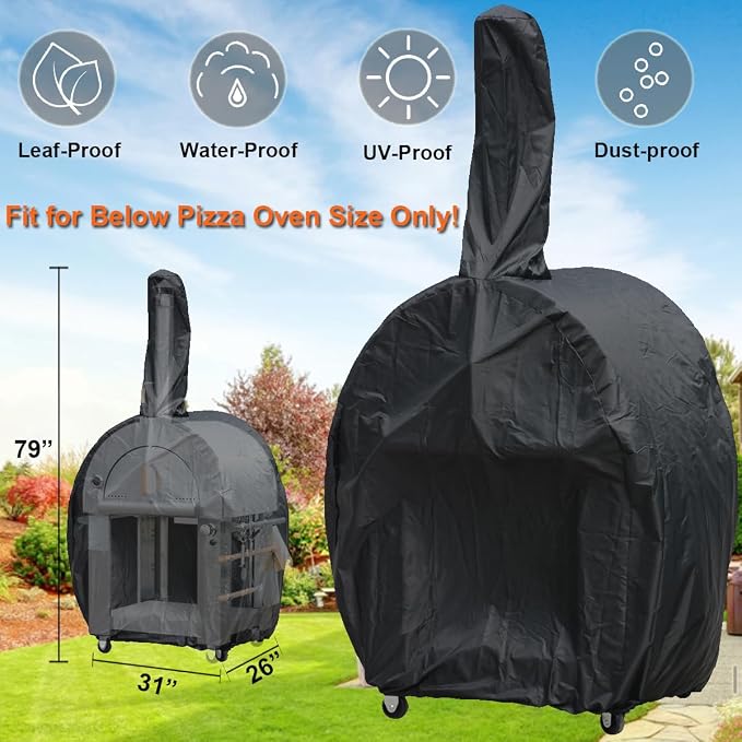 Waterproof Outdoor Pizza Oven Cover, Suitable for 32.5" Pizza Oven, UV & Dust Resistant Cover