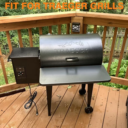 Folding Front Shelf for Traeger Pro 22, Pro 575, and Ironwood 650 Pellet Grills – BAC362 Grill Accessory, 25" x 12", Heavy-Duty Steel Table with 60 lb Support, Foldable Prep and Storage Station