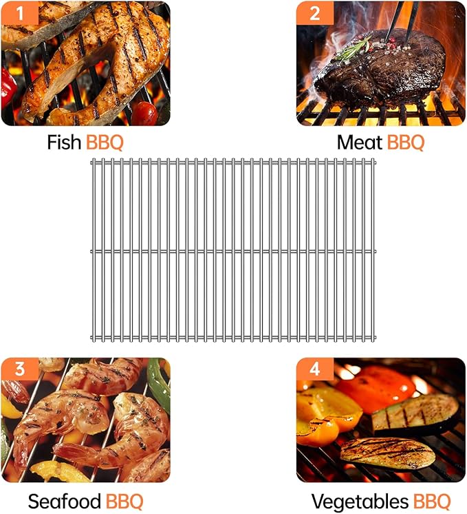 1 Pack 94301 Gas Grill Stainless Steel Wire Rock Grate Grids Replacement Parts for Gas Grill Arkla, Charmglow,MHP, Sunbeam Models and More,22.25 inch x 13.625 inch