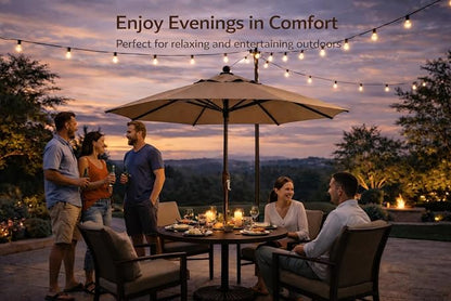 Treasure Garden Octagonal 9 ft Patio Umbrella - Outdoor Furniture Table Umbrella – Push-Button Tilt – Bronze Aluminum Frame (Obravia2, Lemon)